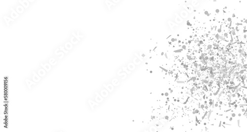 Multicolored monochrome confetti on isolated white background. Geometric holiday texture with glitters. Image for banners. Black and white illustration