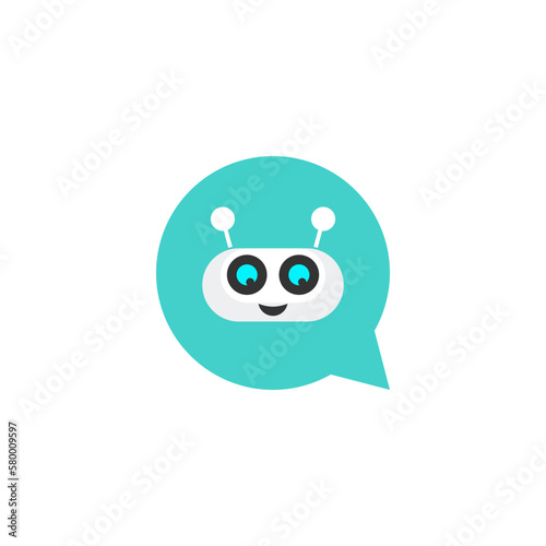 Chat bot AI icon. Robot virtual assistance for chat logo isolated on white background