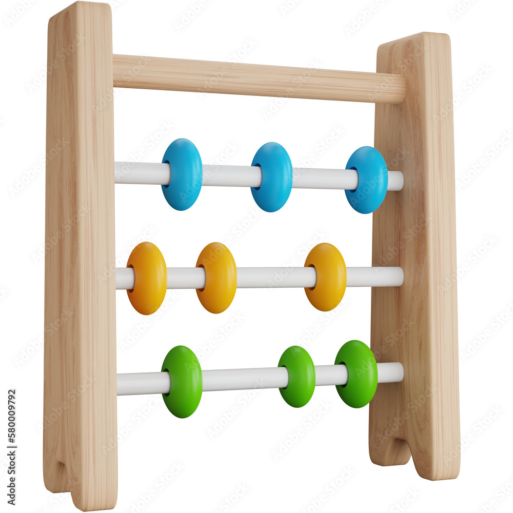 3D Icon Illustration Abacus Calculating tool 3D Icon Illustration Abacus Calculating tool