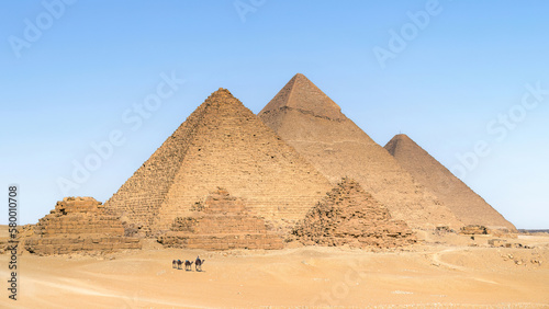 A view of the Pyramids of Giza, Egypt.	
