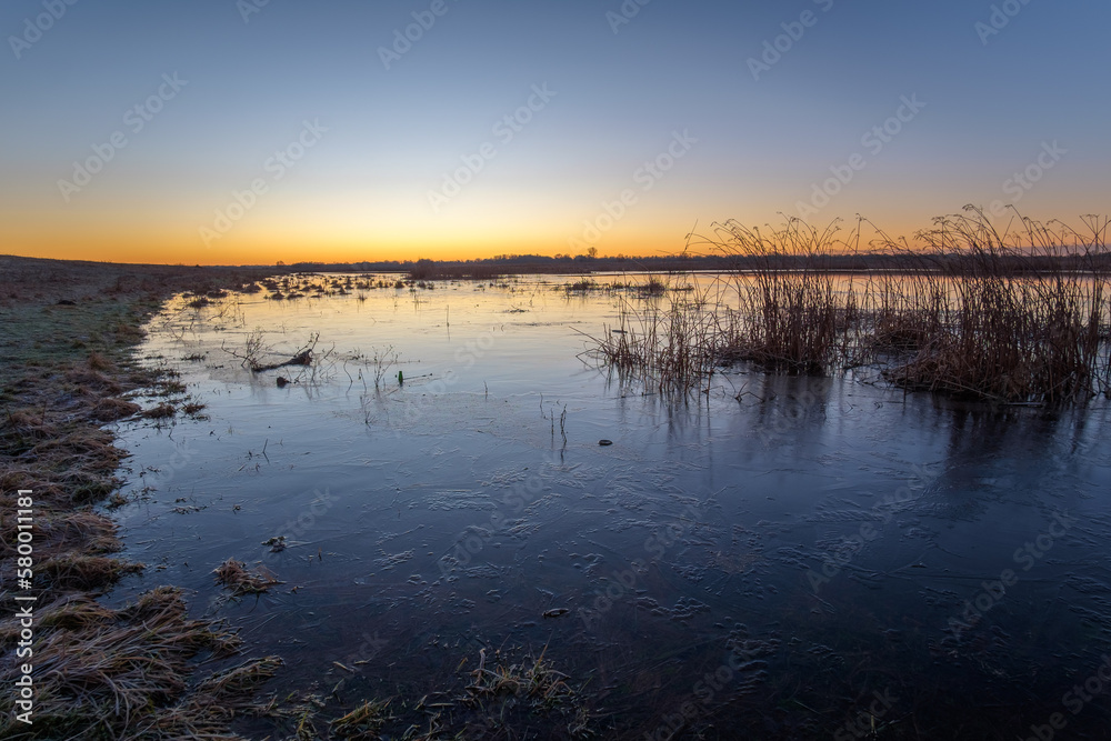 sunrise over the river