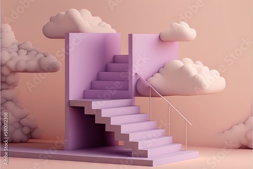 Abstract architectural concept  interior and exterior design. Pastels  colorful. Background or wallpaper. Generative AI