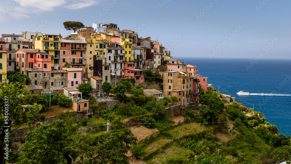 Corniglia traditional typical Italian village in National park Cinque Terre