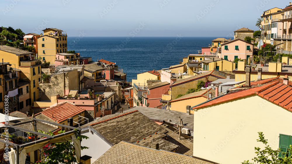 Riomaggiore traditional typical Italian village in National park Cinque Terre