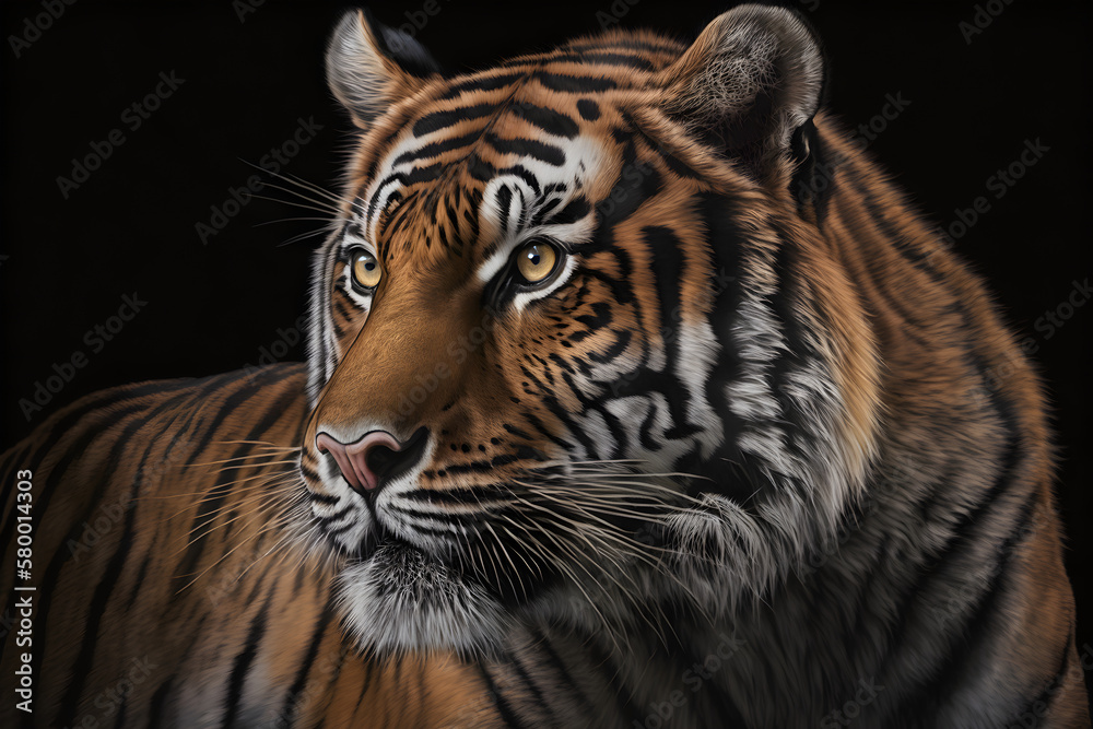 Fototapeta premium portrait of a bengal tiger. Generative AI.