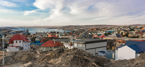 Panoramic view of the city of Luderitz, german style town in Namibia, Africa
