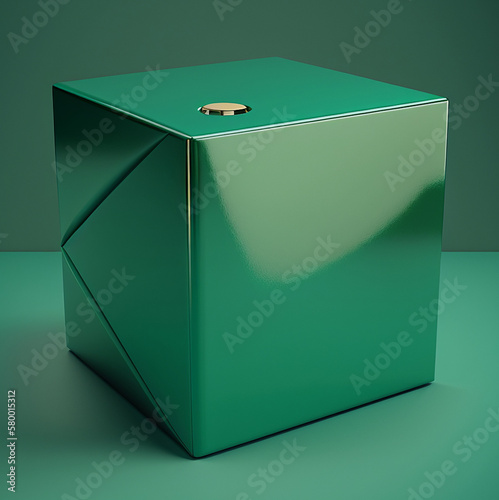 Artificial ai generated 3D box