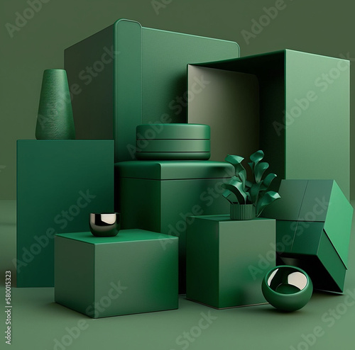 Artificial ai generated 3D box