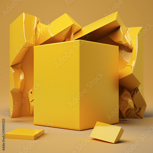 Artificial ai generated 3D box