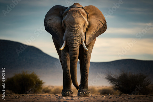 close up of an elephant created with Generative AI technology © Robert Herhold