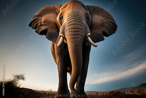close up of an elephant created with Generative AI technology