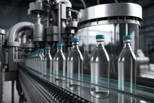 Water bottling factory  created with generative AI