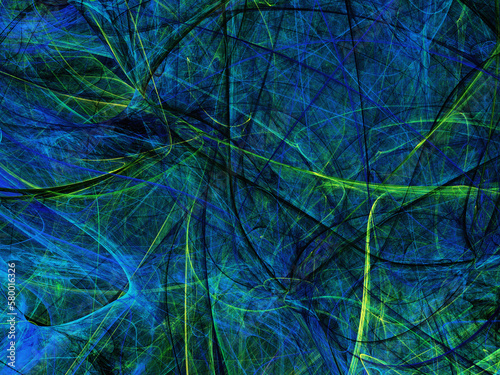 blue and green abstract fractal background 3d rendering illustration