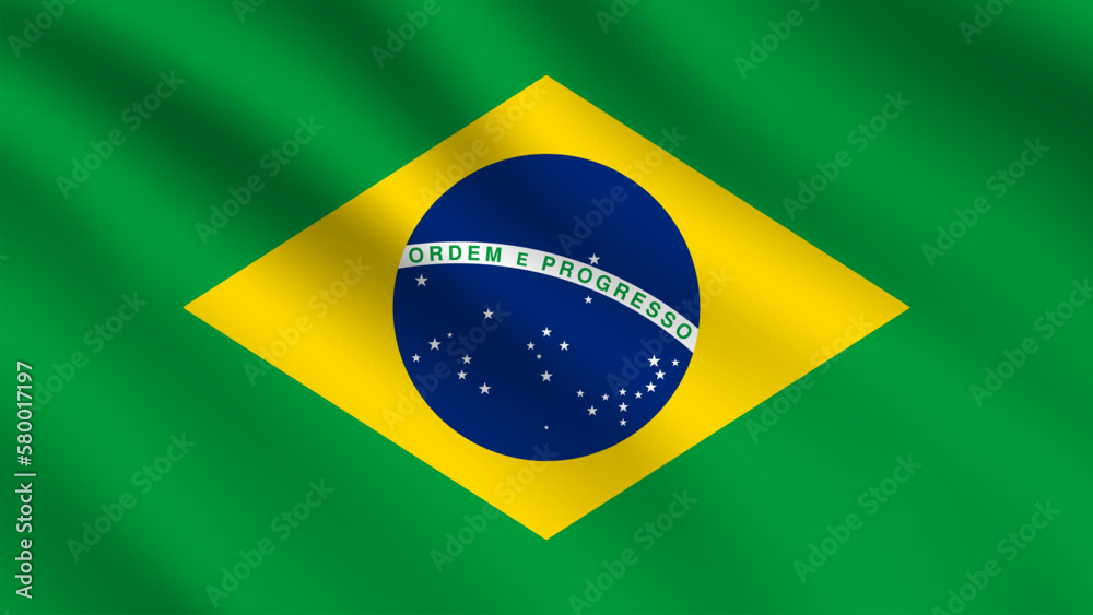 Brazil realistic flag