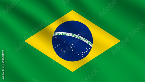 Brazil realistic flag photo