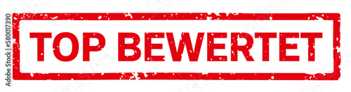 Top bewertet stamp, red