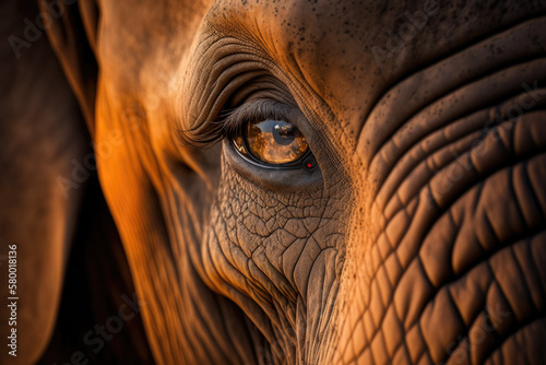 close up of an elephant created with Generative AI technology © Robert Herhold