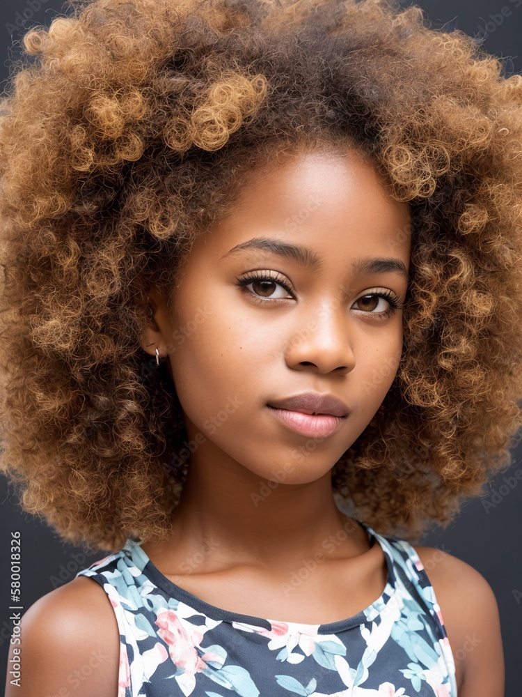 AI Captivating Portrait of a Beautiful African Girl with Stunning Features and Radiant Smile AI Captivating Portrait of a Beautiful African Girl with Stunning Features and Radiant Smile