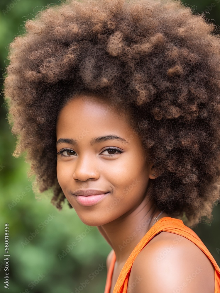 AI Captivating Portrait of a Beautiful African Girl with Stunning Features and Radiant Smile AI Captivating Portrait of a Beautiful African Girl with Stunning Features and Radiant Smile