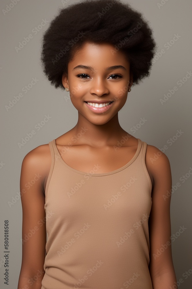 AI Captivating Portrait of a Beautiful African Girl with Stunning Features and Radiant Smile AI Captivating Portrait of a Beautiful African Girl with Stunning Features and Radiant Smile