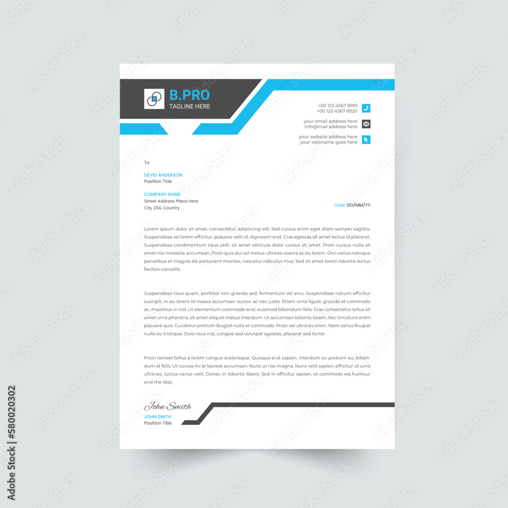 letterhead template vector, minimalist style, printing design, business template,