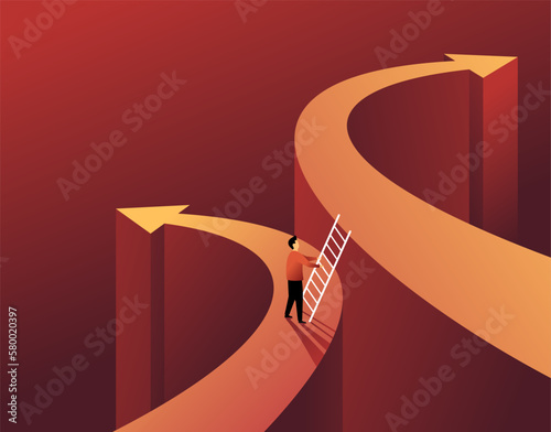 Alternative decision choice - Person with stairs