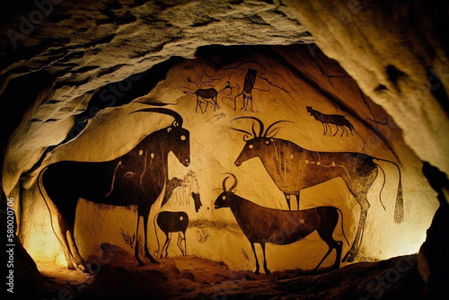 Ancient Beasts Immortalized in Cave Art  a Glimpse Into the Mysteries of Prehistory and Humanity s Earliest Artistic Expressions - Generative AI