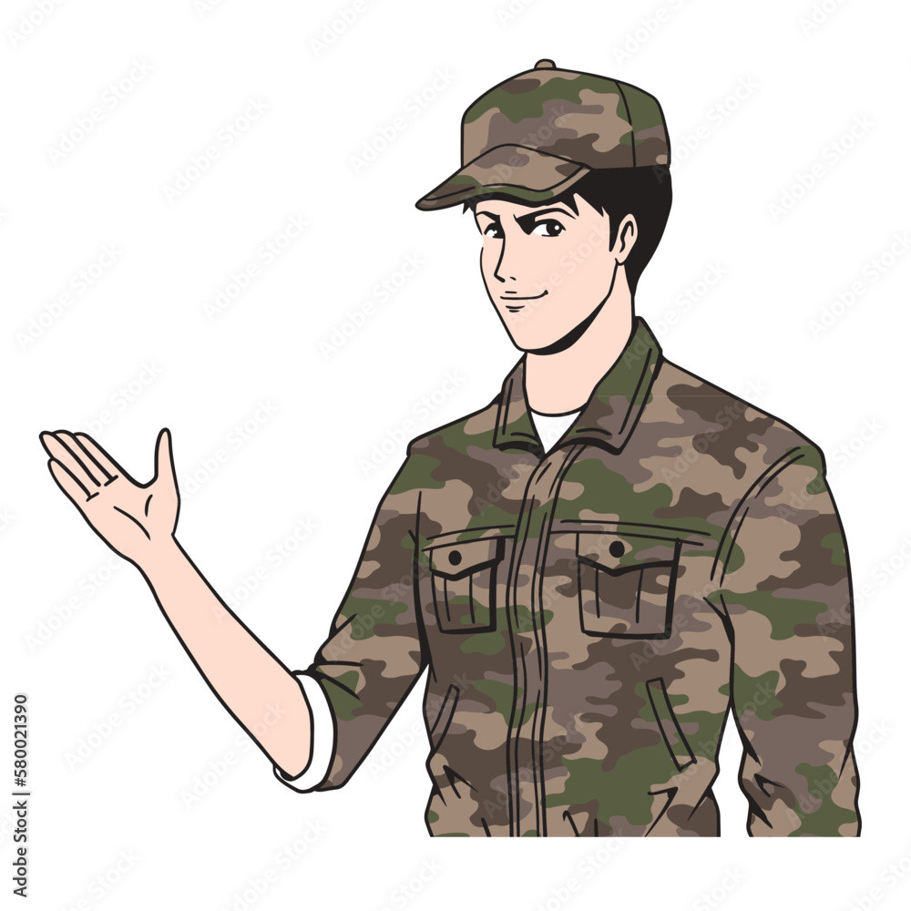 説明する日本人自衛隊員 説明する日本人自衛隊員