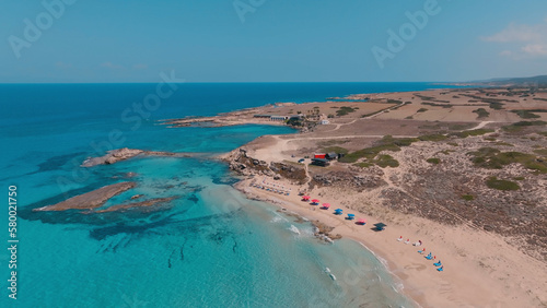 Fototapeta Naklejka Na Ścianę i Meble -  People enjoy Ayfilon Beach in Karpaz, North Cyprus