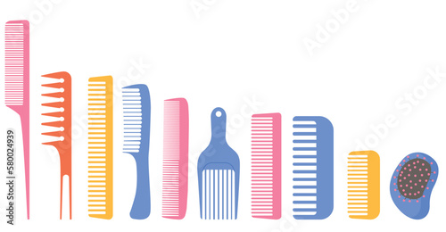 Vector cartoon image of a hairdressing comb for a beauty salon. The concept of self-care and beauty services. Cute elements for your design.