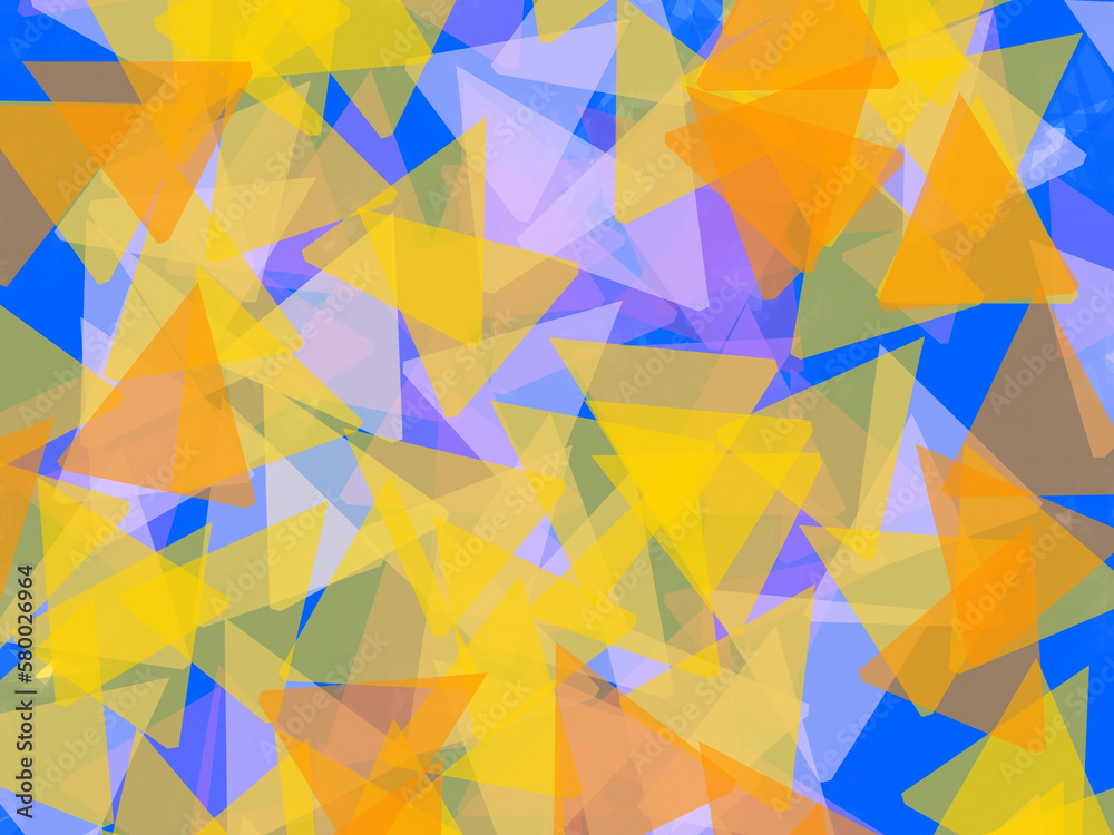 Abstract modern wallpaper graphic design in blue yellow colors. abstract geometric background consisting of triangles. triangular design for your business.