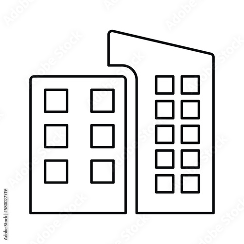 Office Building icon. Line icon, outline symbol.