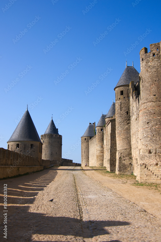 walls of Carcassonne medieval fortress 