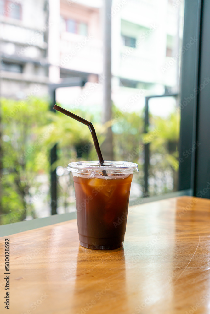 iced americano coffee or long black coffee