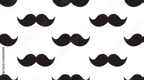 mustache seamless pattern. vector illustration. seamless pattern with male mustaches. black and white background. barbershop. facial hair. style