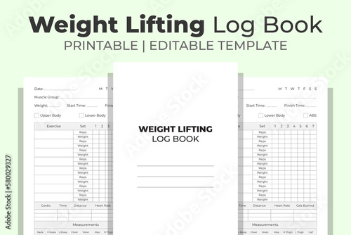 Weight Lifting Log Book KDP Interior
