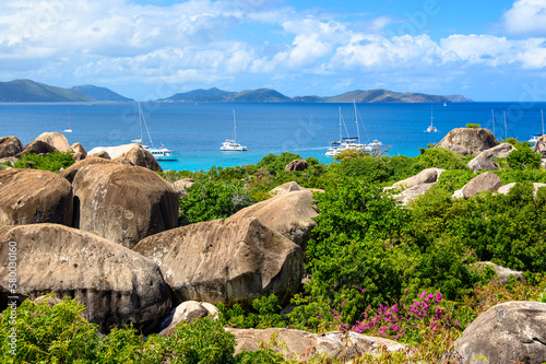 Huge boulder near Devil's Bay in Virgin Gorda Island. Landscape of British Virgin Islands ( BVI ).