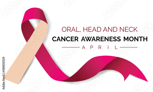 Head and Neck Cancer Awareness Calligraphy Poster Design. April is Cancer Awareness Month. Vector. Vector illustration
