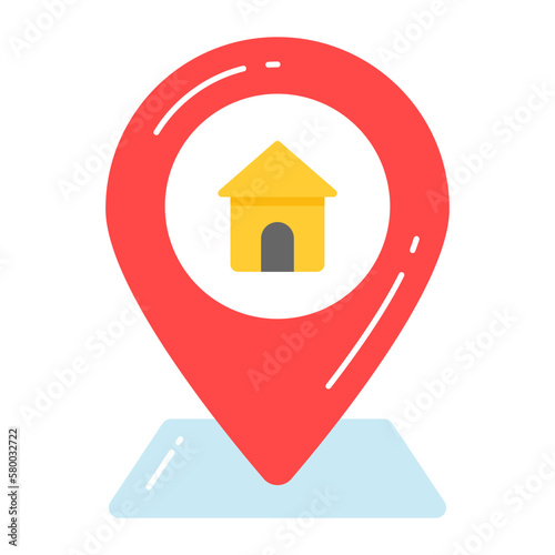 Home location vector design in trendy style, home address icon