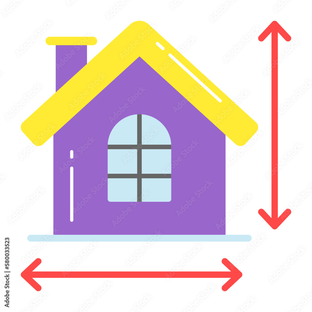 Trendy vector style of house measurement, editable icon Trendy vector style of house measurement, editable icon