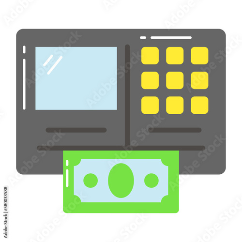 Well designed icon of atm machine, cash withdrawal machine icon