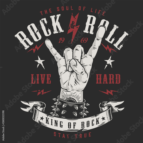 Rock and roll colorful flyer