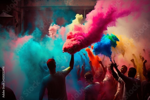 a riot of colors generative ai