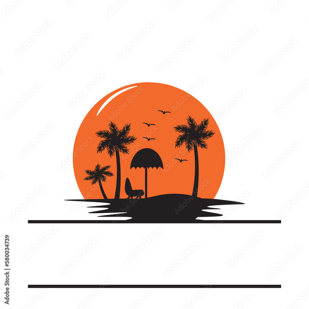 palm tree name frame monogram svg, Palm Trees svg, Beach Png svg