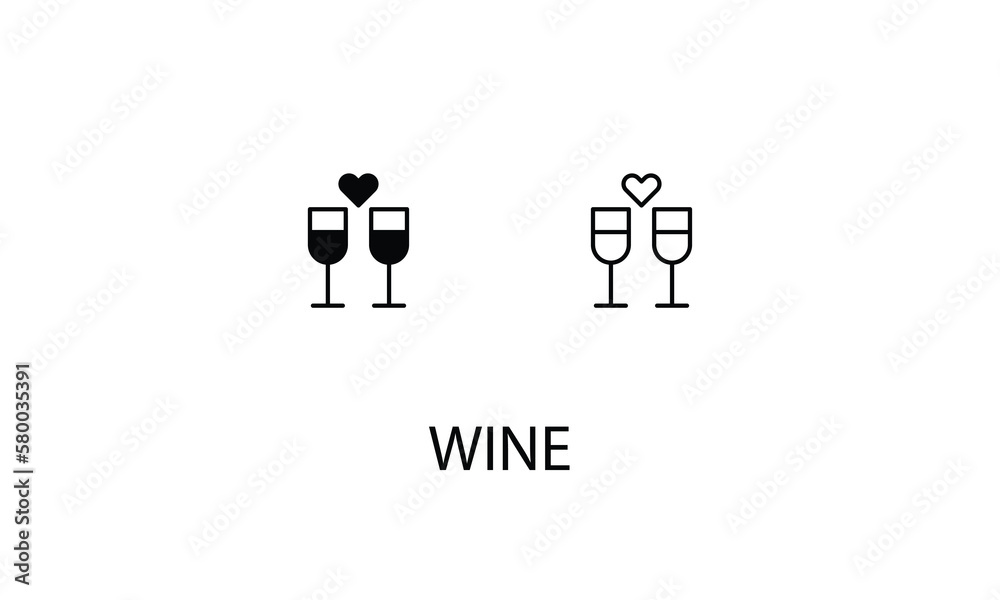 Wine double icon design stock illustration