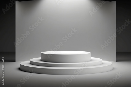 Phodium Stage With White Background