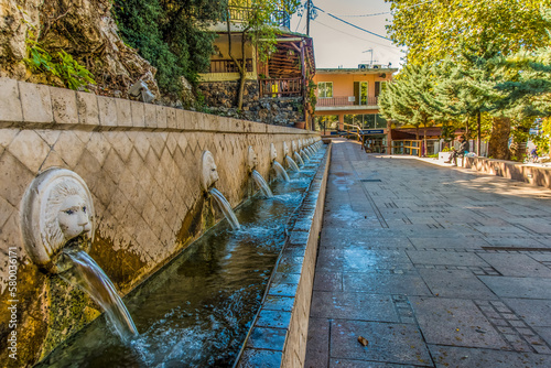 Water fountains, Spili, Crete, Greece
