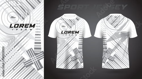 white gray shirt soccer football sport jersey template design mockup