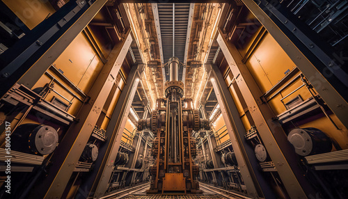The Inner Workings of a Lift Shaft, A Detailed Look at Intricate Machinery, Generative AI