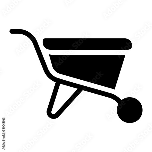wheelbarrow glyph icon